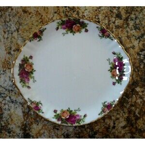 Royal Albert Old Country Roses Handled Cake Plate 10 1/2" England